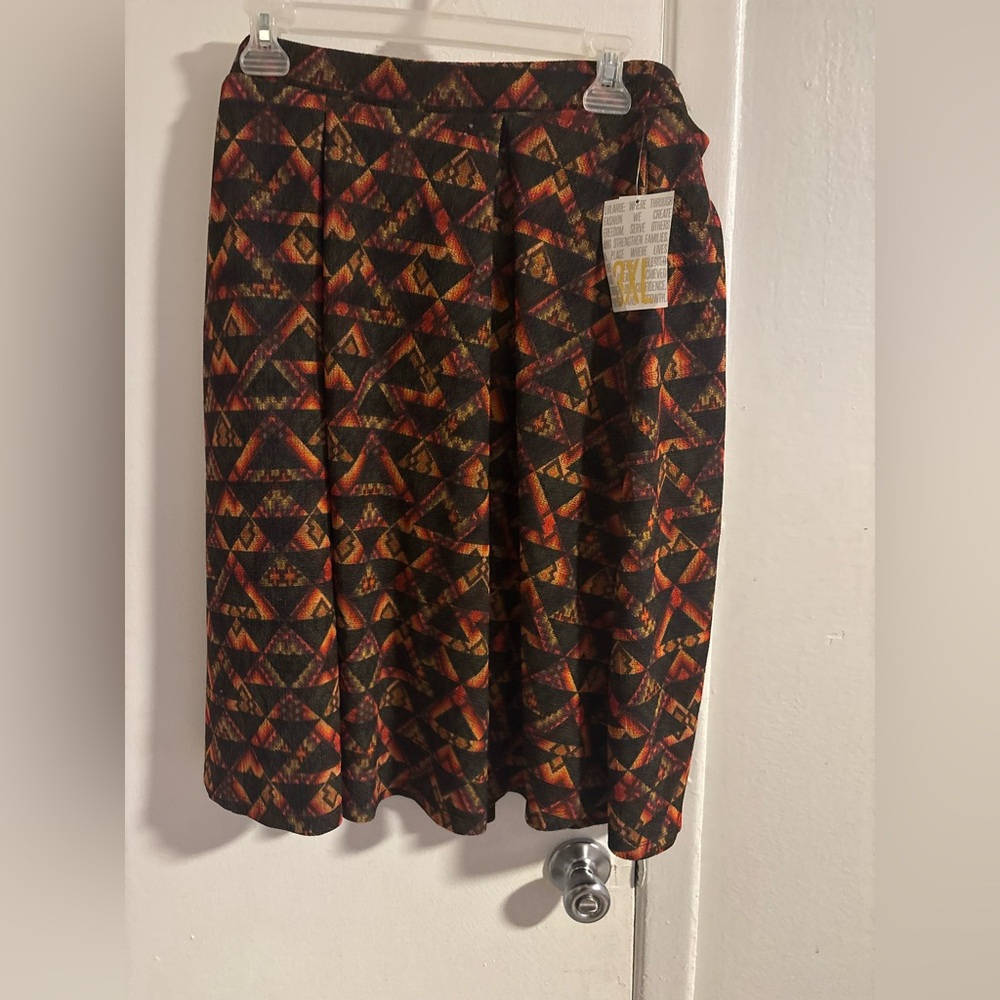 LuLaRoe Flowy Midi Skirt Womens Multicolor Geometric Print Elastic Waist
(954)